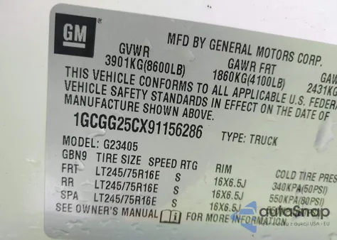 2009 Chevrolet Express 2500 Work Van from USA, damaged, VIN 1GCGG25CX91156286